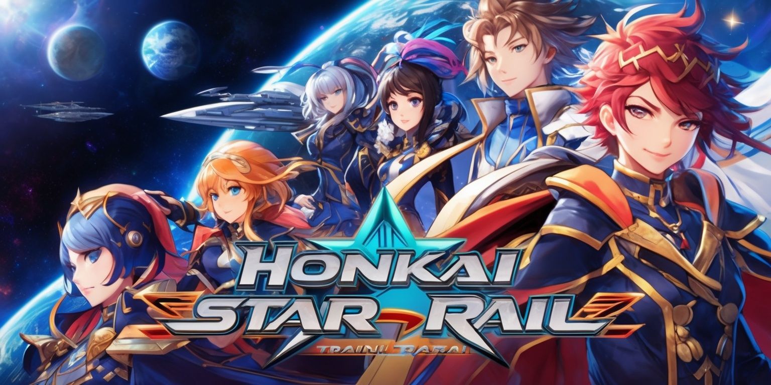 A vibrant digital artwork depicting a key scene from the Honkai Star Rail game, with a mix of sci-fi and fantasy elements, set against a stunning cosmic backdrop featuring stars, planets, and spaceships, the main characters are prominently displayed with intricate details, showcasing their unique abilities and stylish outfits, with a blend of bold colors and soft textures, the overall style is reminiscent of anime and manga, with dynamic compositions and dramatic lighting, the characters' facial features are finely detailed, with expressive emotions and distinct skin tones, the game's logo is subtly integrated into the design, in a modern, futuristic font with a metallic sheen, the artwork is rich in depth and visual interest, inviting the viewer to explore the world of Honkai Star Rail.